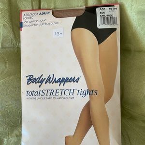 Body wrappers total stretch tights size s/m suntan/beige